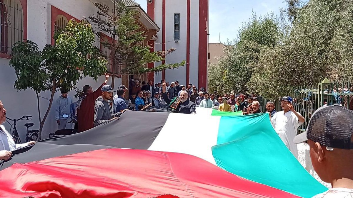 #صور| مظاهرات في مختلف أنحاء المغرب؛ تضامناً مع غزة والمقاومة؛ وتنديداً بمجازر الاحتلال المستمرة