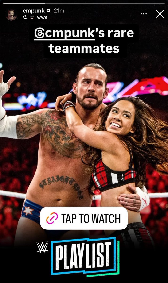 CM Punk shared WWE’s video about his rare tag team pairings with AJ Lee being one ❤️
