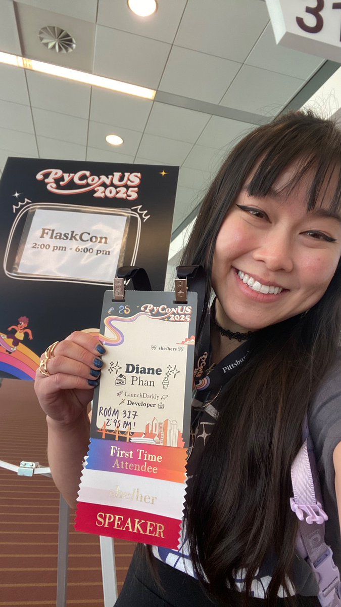 dianedotdev's tweet image. listen to me talk about telling creative stories with data at 2:45 in room 317! #flaskcon #PyConUS