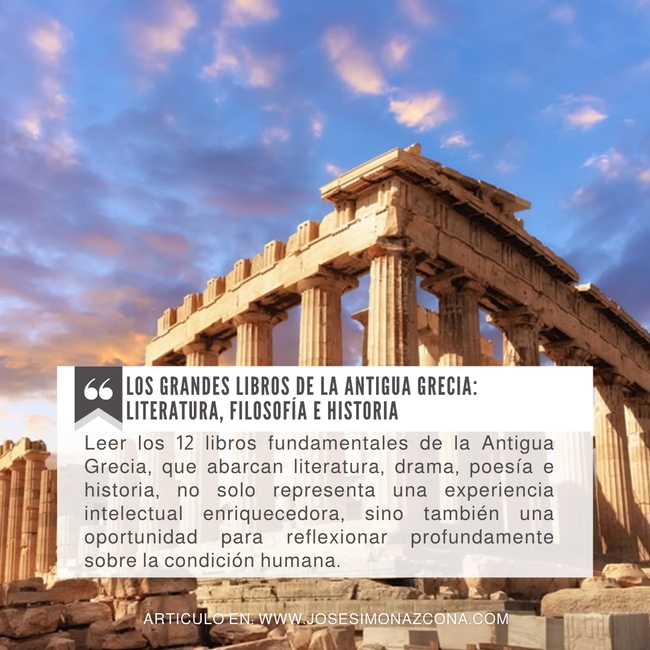 Te invito a que leas mi artículo de esta semana:
Los Grandes Libros de la Antigua Grecia: Literatura, Filosofía e Historia

Para continuar leyendo ingresa a:
josesimonazcona.com/articulos/los-…