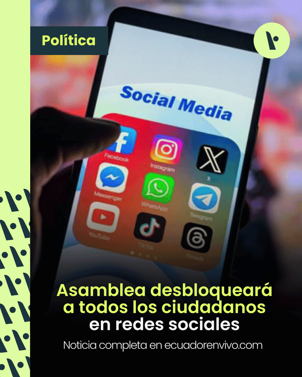 ecuadorenvivo's tweet photo. 🚨 La @AsambleaEcuador anunció que desbloqueó a todos los ciudadanos en sus redes 📱. Nueva administración, nuevas reglas: se abren los canales digitales al diálogo ciudadano.
Mira los detalles 👇
https://t.co/GV86OCCHGT
#AsambleaNacional #RedesLibres #ParticipaciónCiudadana https://t.co/InkKf7xGby