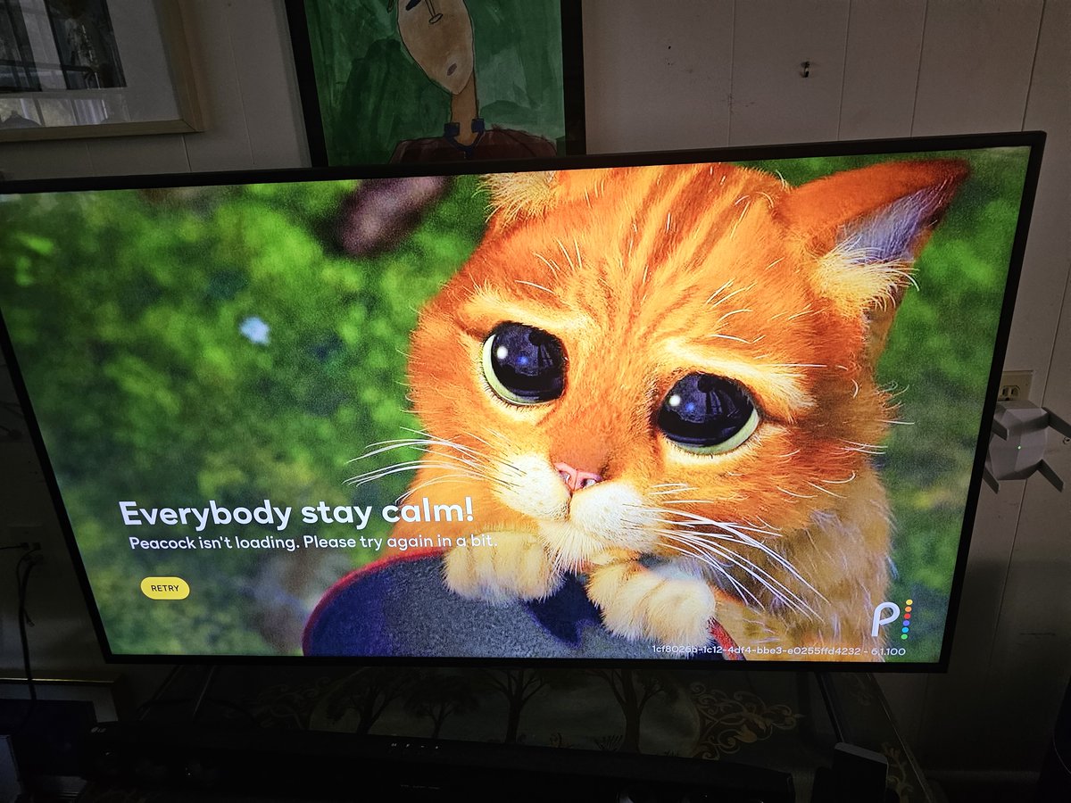 Yoo Hoo <a href="/PeacockTVCare/">PeacockTVCare</a> - I keep getting this message when I try to open Peacock on my smart TV - it's been happening for several weeks. I'm missing <a href="/NBCTheVoice/">The Voice</a> and the 2nd season of #pokerface - please help ASAP.