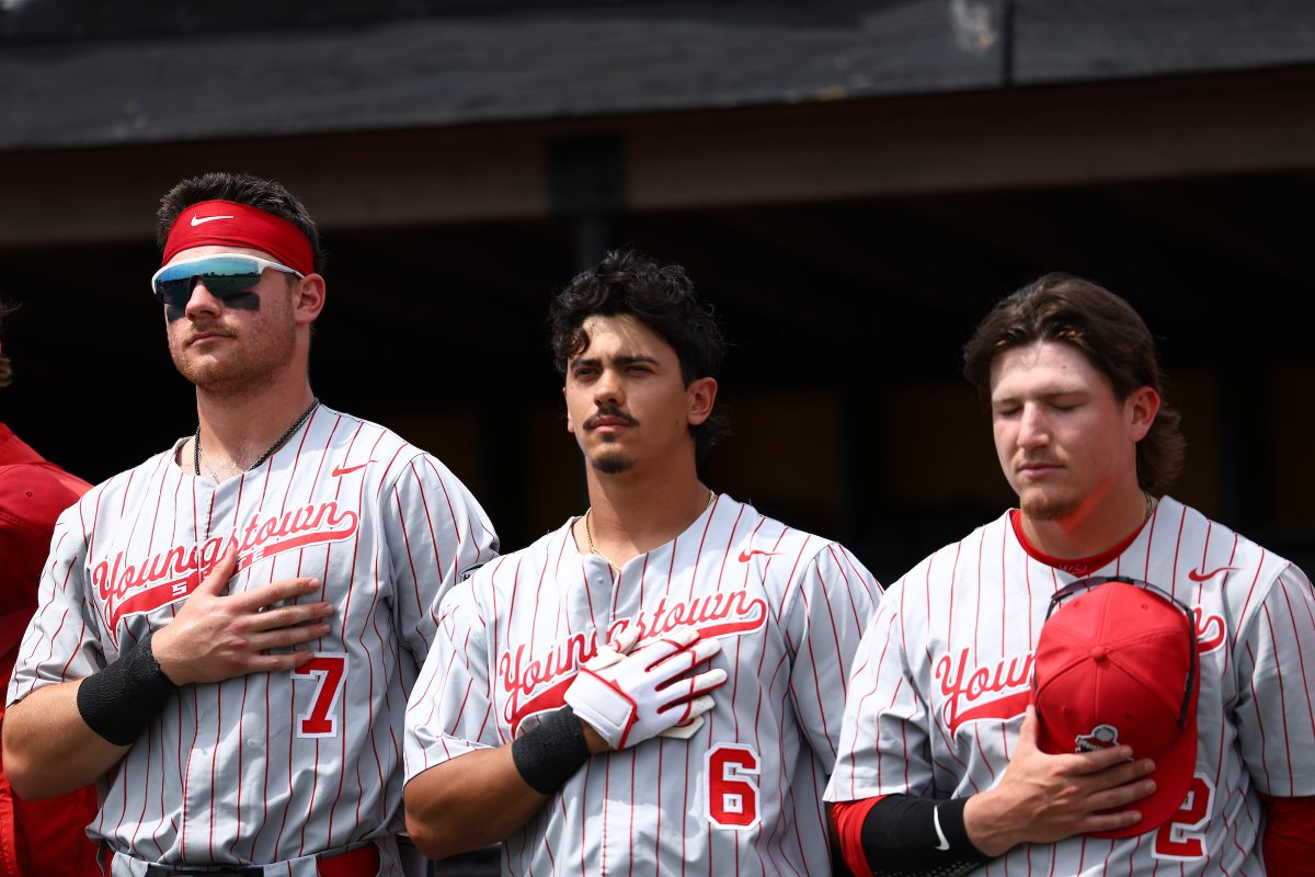 YSUBaseball's tweet photo. Closing in on first pitch in Highland Heights! 🐧⚾️

Live links for today's #HLBASE matchup with the Norse:

🎧 https://t.co/8mDvL4nGiS
📊 https://t.co/tpXoggMVr4

#GoGuins // #FeedTheRaft https://t.co/3O3vZXTiUz