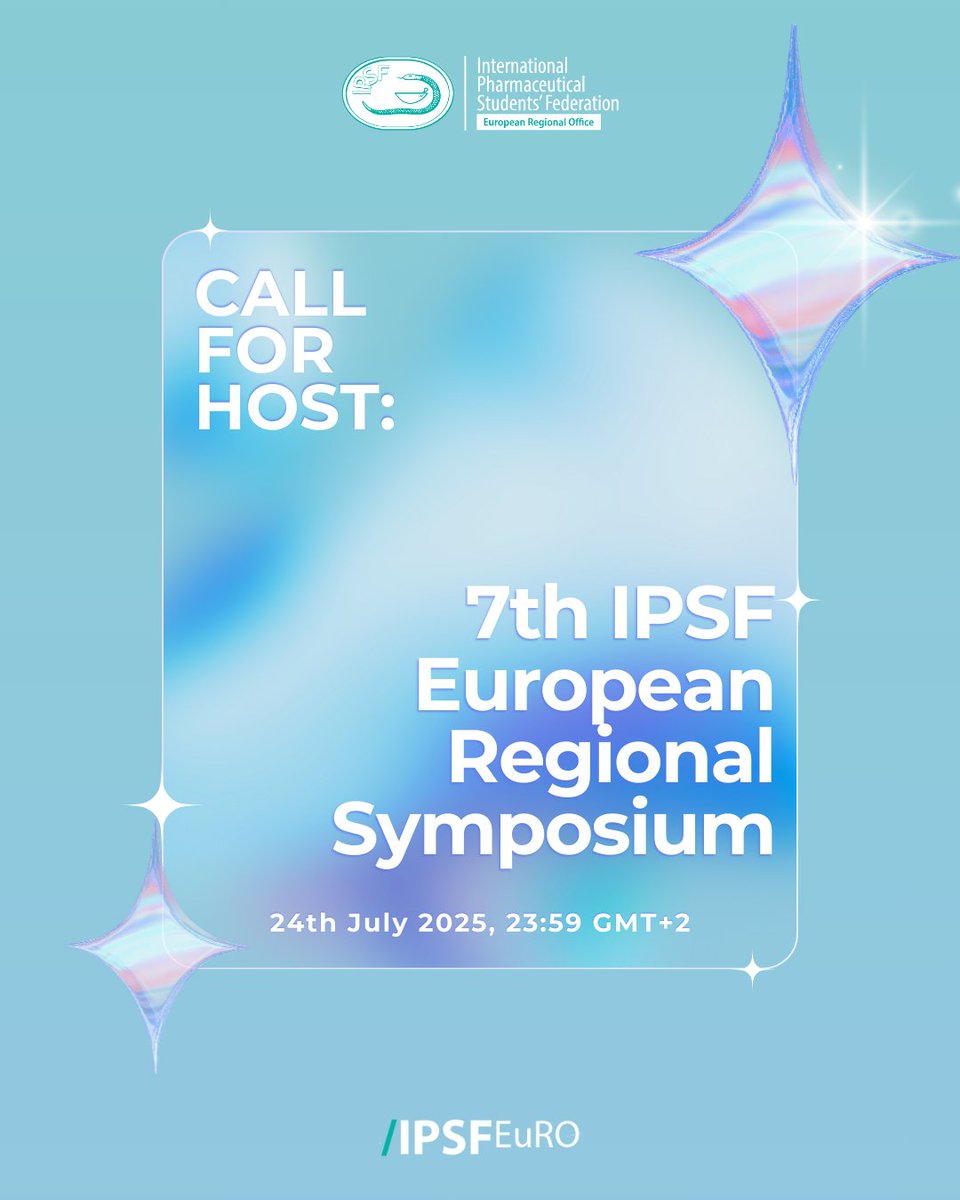 ✨ CALL FOR HOST ✨

Are you ready to make history? 🌍

📅 Deadline: 24th July 2025, 23:59 GMT+2

🔗 Call Document: lnkd.in/dXm-BEh5

#IPSFEuRO #EuRS2027 #CallForHost #PharmacyStudents #Leadership #GlobalHealth #IPSF
