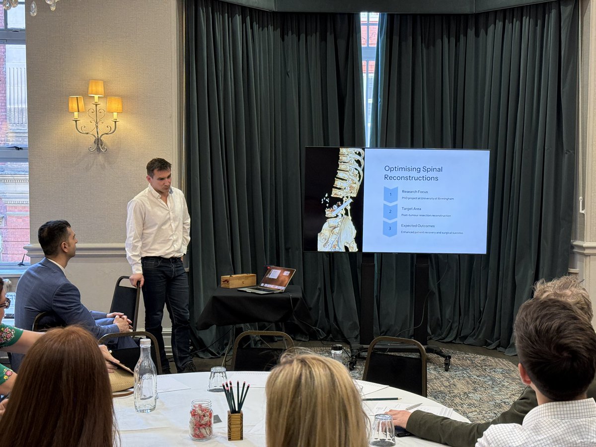 Mr Marcin Czyz, Spinal Neurosurgery Consultant, kicking off the UHB Neurosurgery Dragon’s Den discussing exciting prospects for spinal research on spinal reconstruction, advances in degenerative cervical myelopathy and early recognition of cauda equina syndrome