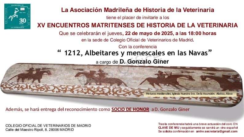 Jesús López Colmenarejo (@jlopezcol) on Twitter photo Conocer la historia es conocer nuestra realidad actual. Los veterinarios son parte de ella en tanto que han sido, desde siempre, responsables de la salud de los animales...¿cómo era su trabajo en la Edad Media? Gonzalo Giner arrojará luz el próximo 22 de mayo en el <a href="/COLVEMA/">Colegio Oficial de Veterinarios de Madrid</a> Conocer la historia es conocer nuestra realidad actual. Los veterinarios son parte de ella en tanto que han sido, desde siempre, responsables de la salud de los animales...¿cómo era su trabajo en la Edad Media? Gonzalo Giner arrojará luz el próximo 22 de mayo en el <a href="/COLVEMA/">Colegio Oficial de Veterinarios de Madrid</a>