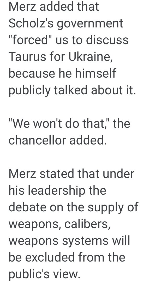 twings6446's tweet photo. @Maks_NAFO_FELLA The info must be provided in context.
Without context it looks like a posting clickbait meant to mislead readers.
🇩🇪Chancellor Friedrich Merz commented on his current position on the possibility of transferring Taurus long-range missiles to 🇺🇦. 
https://t.co/pGmjeBcCeT https://t.co/FewbxLDlPZ