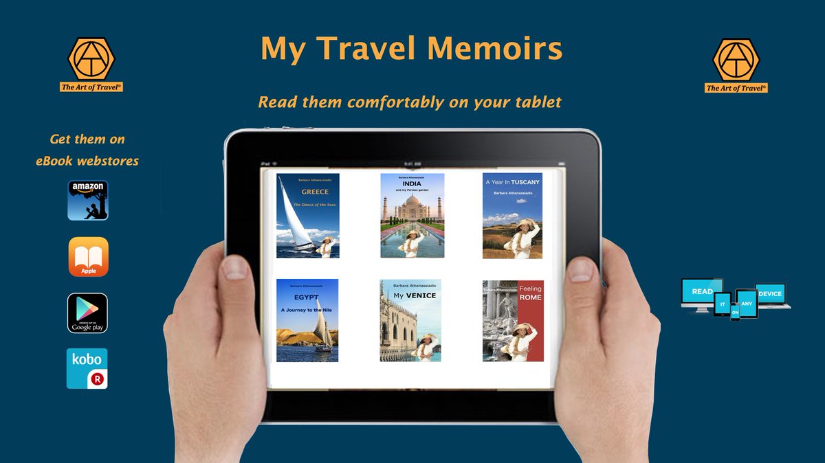 Travel books to read on your tablet... barbaraathanassiadis.com/books-in-engli…

#books #booklover #Reading #travel #ebooks #BookRecommendation #BookReview #Culture #art #Cuisinart #MuseumWeek #traveller #hospitality #Greece #Tuscany #Rome #Venice #India