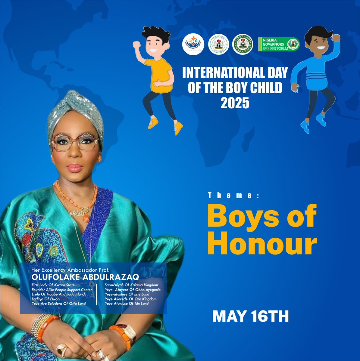 firstladykwara's tweet photo. International Day of the Boy Child 2025
May 16th
Theme- Boys of Honour
#internationaldayoftheboychild2025
#boychildmatters
#boychildempowerment
#boysofhonour
#Ajikecares
#kwarafirstlady https://t.co/30AZOlwsZr
