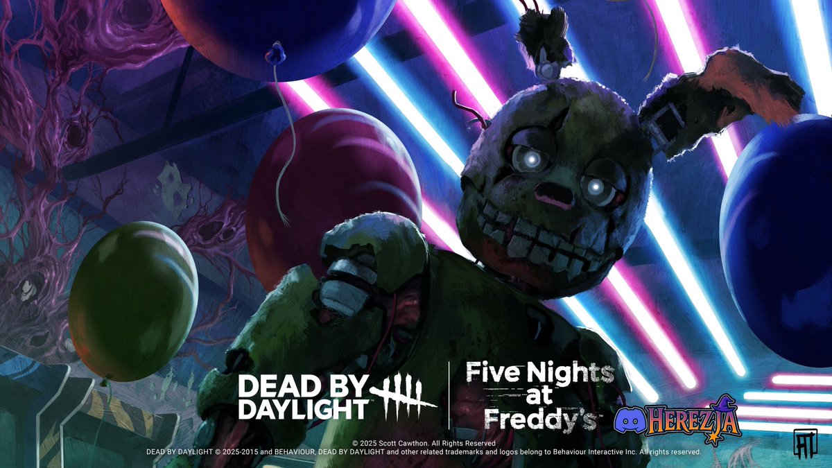 herezjadiscord's tweet photo. ☆ GRY INFO! #2
W czerwcu 2025 do Dead by Daylight trafi Springtrap z FNaF! Nowy zabójca, mapa Freddy Fazbear’s Pizza i legendarny skin Springtrap – horror łączy siły z horrorem!
---
#deadbydaylight #fivenightatfreddy #fnaf #dbd #deadbydaylightfnaf #springtrap #games #discord https://t.co/8MVhxzrgkV