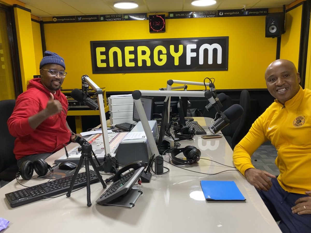 Sifiso_Gumede's tweet photo. Spreading the Amakhosi and champion spirit on Energy FM ahead of tomorrow’s battle! Let’s go, Amakhosi! 💛❤️ #KaizerChiefs vs #Sekhukhune clash! The energy is electric! Ready to witness history as Chiefs take on Sekhukhune! Who’s with us? 🙌 #KCNation https://t.co/y1fSGx5bdT