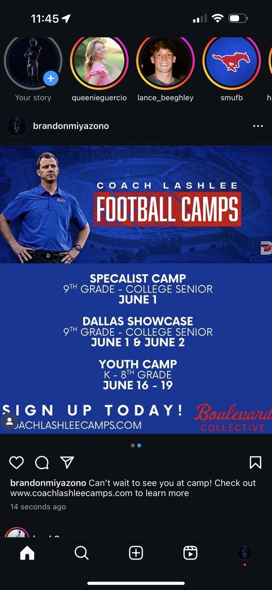 Visit coachlashleecamps.com Be great to see you at Mustang FB camp!