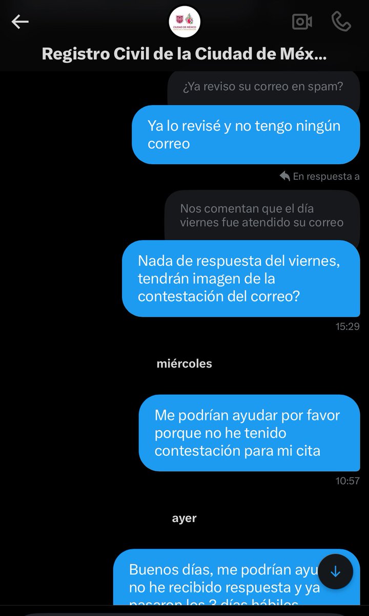 rickenkyu's tweet photo. @DGRCivilCDMX llevo desde enero intentando concretar cita y no me dan respuesta a mi correo, y por DM ya no me responden #PesimoServicio #CDMX #4T https://t.co/Xevrm6ktyK