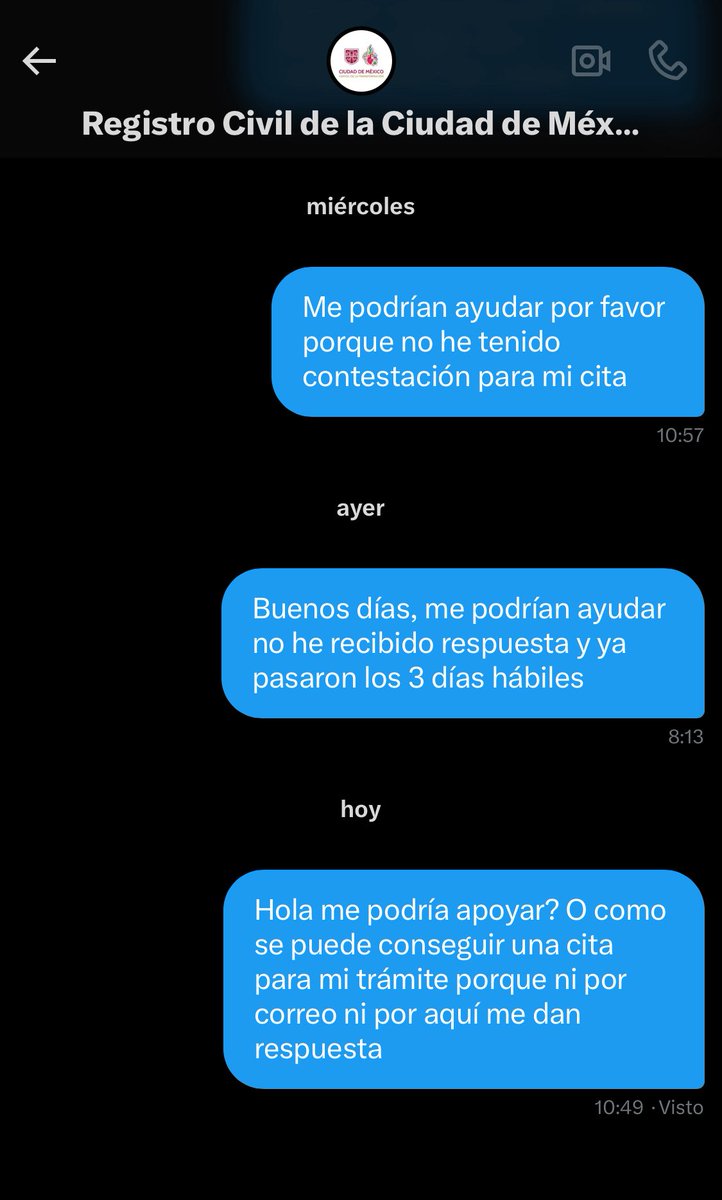 rickenkyu's tweet photo. @DGRCivilCDMX llevo desde enero intentando concretar cita y no me dan respuesta a mi correo, y por DM ya no me responden #PesimoServicio #CDMX #4T https://t.co/Xevrm6ktyK