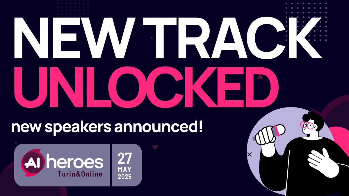 🚨 New Track Unlocked. New Speakers Announced! 🎙️✨

The <a href="/AIHeroes_it/">AI Heroes</a> 2025 agenda just got even bigger — we've just dropped 6 brand-new talks featuring some of the most exciting voices in AI tech. And yes, this means we’ll be running 2 parallel tracks of content throughout the