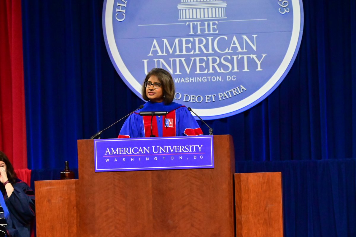 “Almost every positive change… is rooted in how we engage with others.”
Capital Area Food Bank <a href="/foodbankmetrodc/">Capital Area Food Bank</a> CEO Radha Muthiah shared powerful lessons with <a href="/AmericanU/">American University</a> CAS grads: help freely, speak boldly, and lift others as you climb. bit.ly/43iEQmy