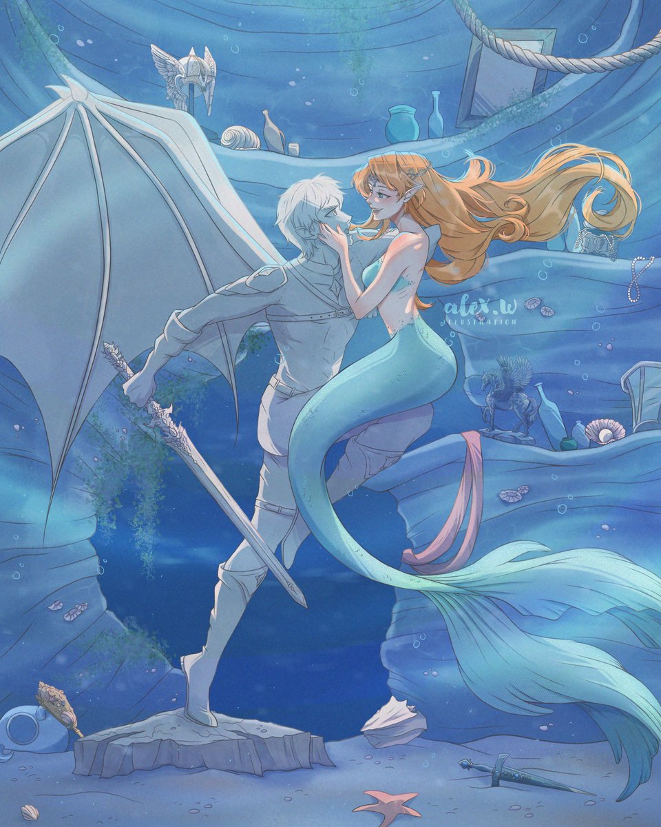 Gwynriel × The Little Mermaid 

Happy MerMay! I hope you all enjoy this little crossover I had commissioned for #gwynriel 
🗡🩵🎶💙

Artist: Alexwillustration 
Commissioner: Me 

🏷 #gwynethberdara #azrielshadowsinger #acotarseries #acotarfandom #mermay2025