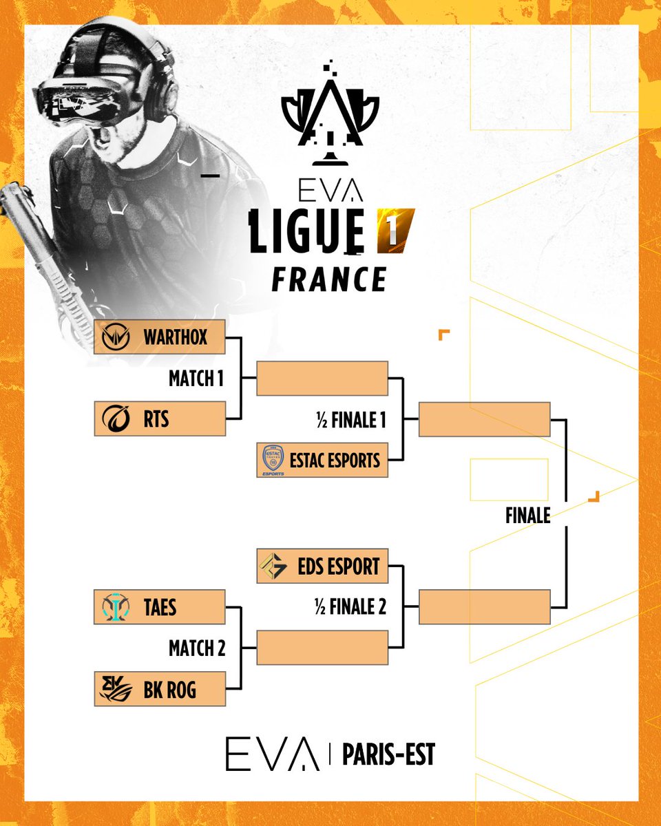 🔥 EVA LIGUE 1 - PLAYOFFS 2025 🔥⁠
⁠
6 équipes. 1 objectif : devenir champion.⁠
Le choc des titans commencera à 10h, à EVA Paris-Est, ce dimanche 18 mai.⁠
⁠
Qui soulèvera le titre ? 🏆⁠