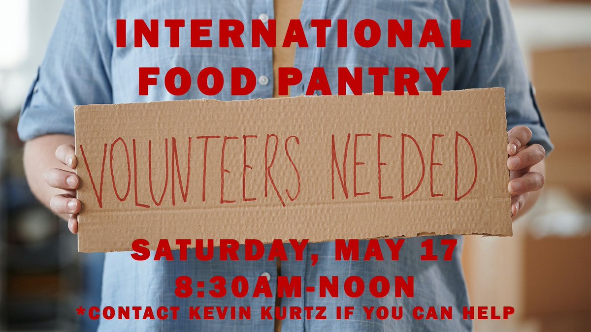 FeeFeeBC's tweet photo. 🌍 TOMORROW: International Food Pantry needs YOU! 
Join us Saturday, 8:30AM-NOON to help serve our community.
Last-minute volunteers welcome - contact Kevin Kurtz to help! #FeeFeeBC #FoodPantry https://t.co/xOv9ItQaXT