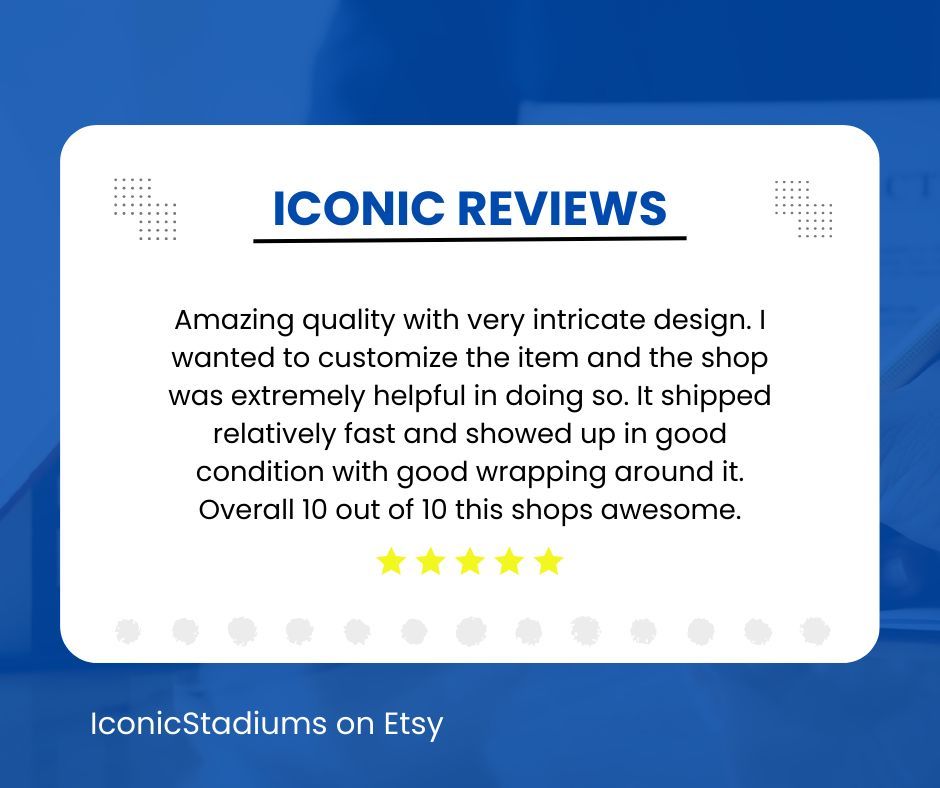 IconicStadiums's tweet photo. We have many sports stadium replicas for all of your favorite teams, and they're a 10 out of 10 according to this review! Head over to Iconic Stadiums on Etsy to check out all of our products! Click here👉 https://t.co/6yIrSc1vC8

#iconicstadiums #stadiumreplicas #etsyshop https://t.co/Soli4zi3cP