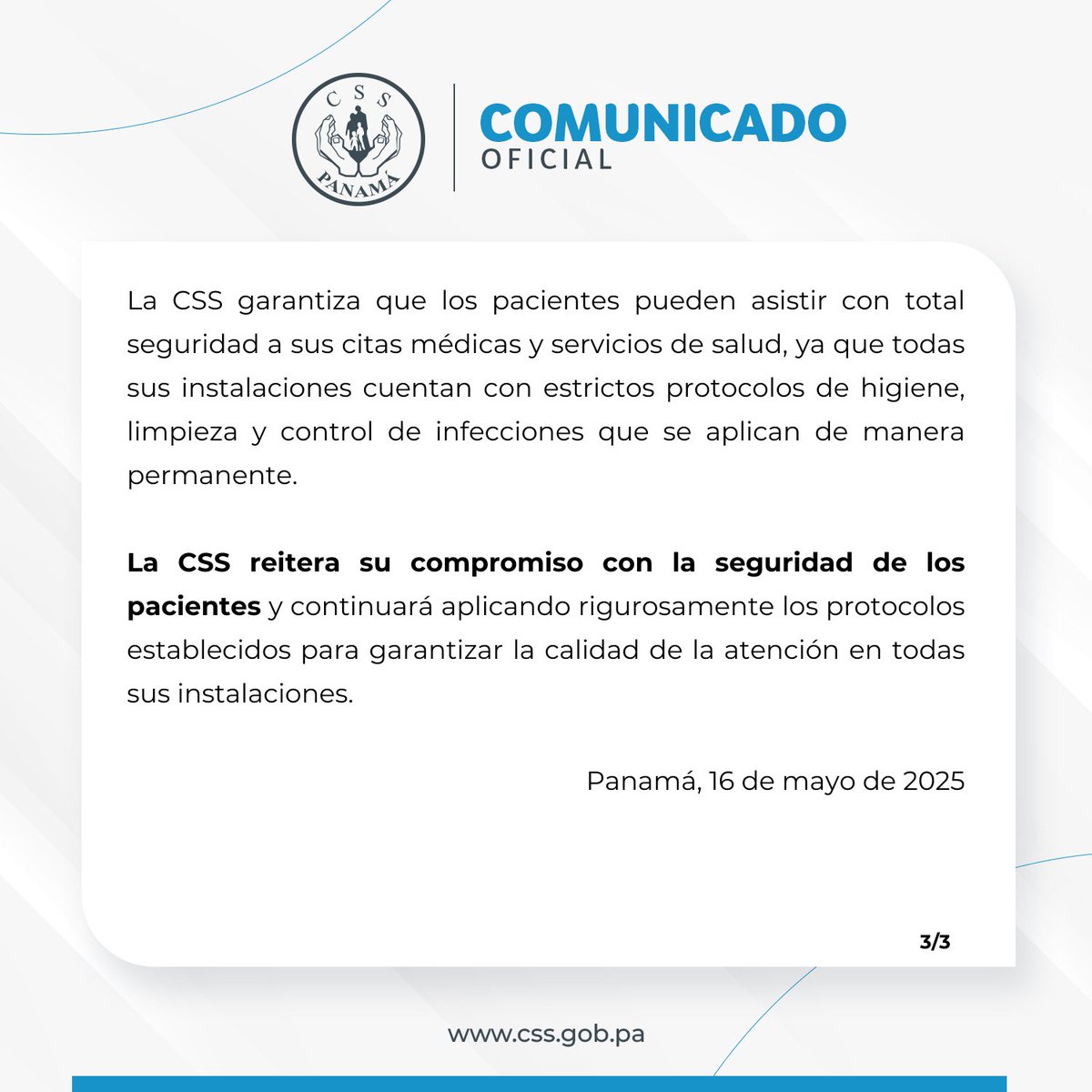 CSSPanama's tweet photo. #ComunicadoCSS | CSS mantiene bajo control situación por casos de pacientes colonizados con KPC. https://t.co/Ph5qCBVKov