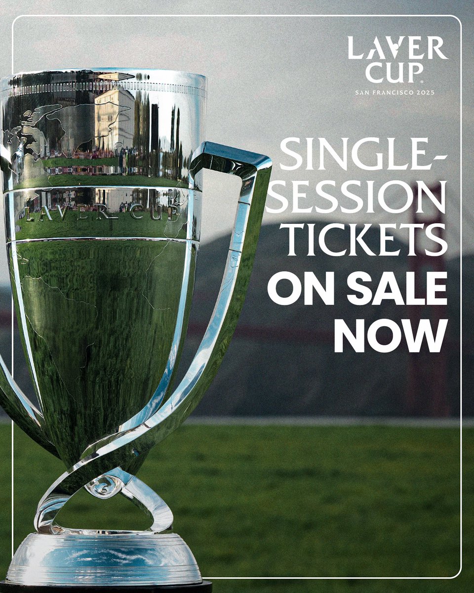 LaverCup's tweet image. Single-Session Tickets are now on sale 🙌
Don’t miss the action in San Francisco this September.
➡️ bit.ly/4dpc48k
#LaverCup | @ChaseCenter