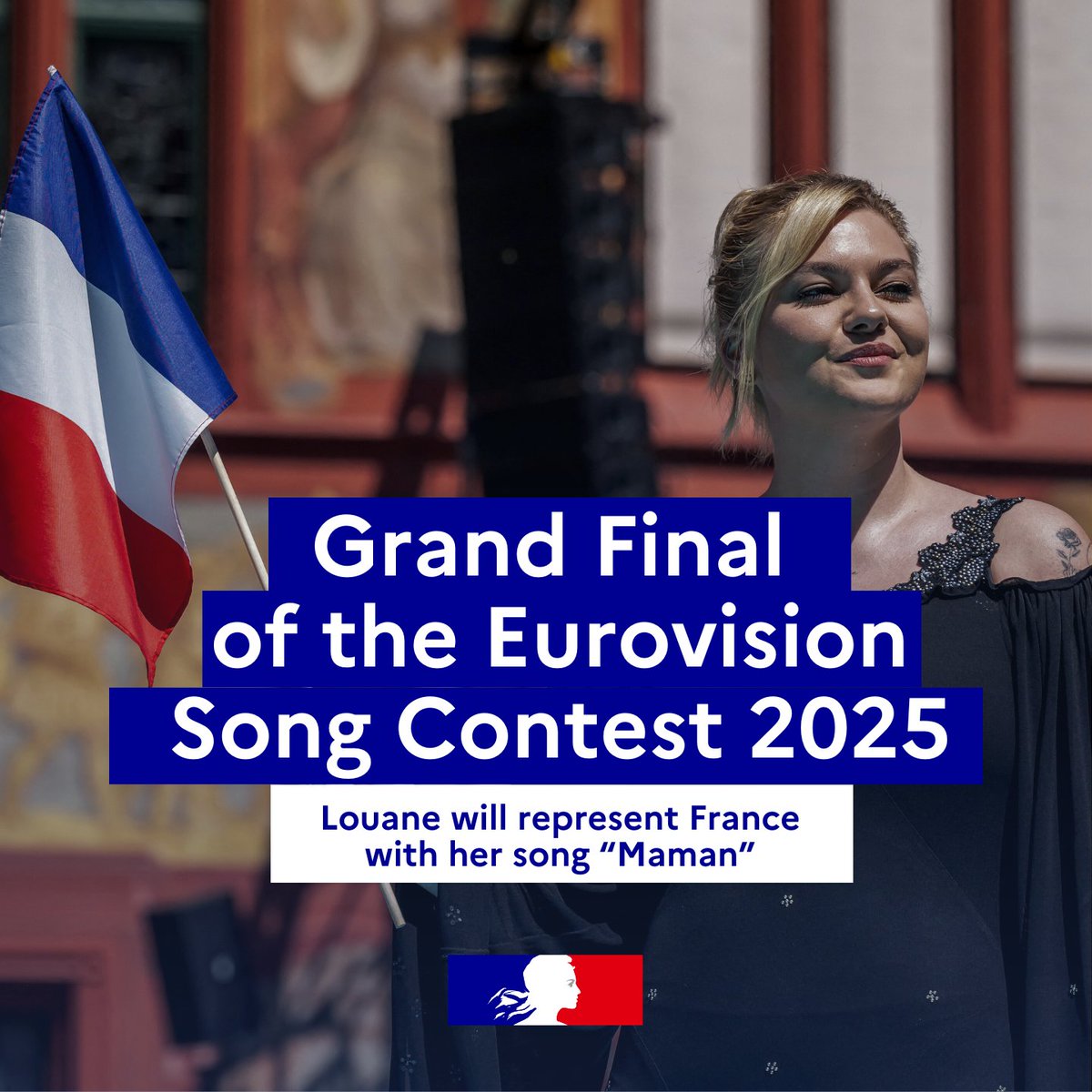 francediplo_EN's tweet image. 🎶 For the Grand Final of the #Eurovision2025 Song Contest, our #DouzePoints go to… our candidate @louane, who will proudly represent 🇫🇷 tonight in Basel.

We wish her the best of luck! 🤞 #UnitedByMusic