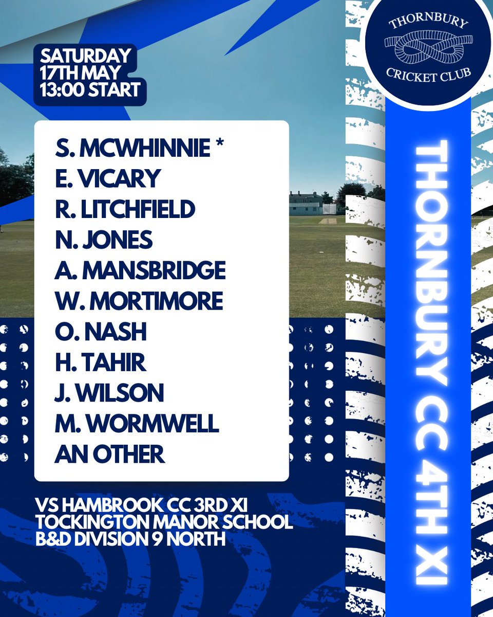 Teams for tomorrow including some returning legends!👀

Best of luck to all involved💙

#TCC #Litchers