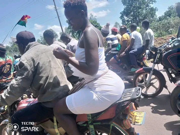 The most dangerous riding experience in the bodaboda caravan, alcohol....adrenaline... excitement, no riding gears, no insurance cover, little skills on defensive riding!!! 
All of a sudden the rider proves himself by speeding off  and stopping abruptly leading to a fatal crash!!