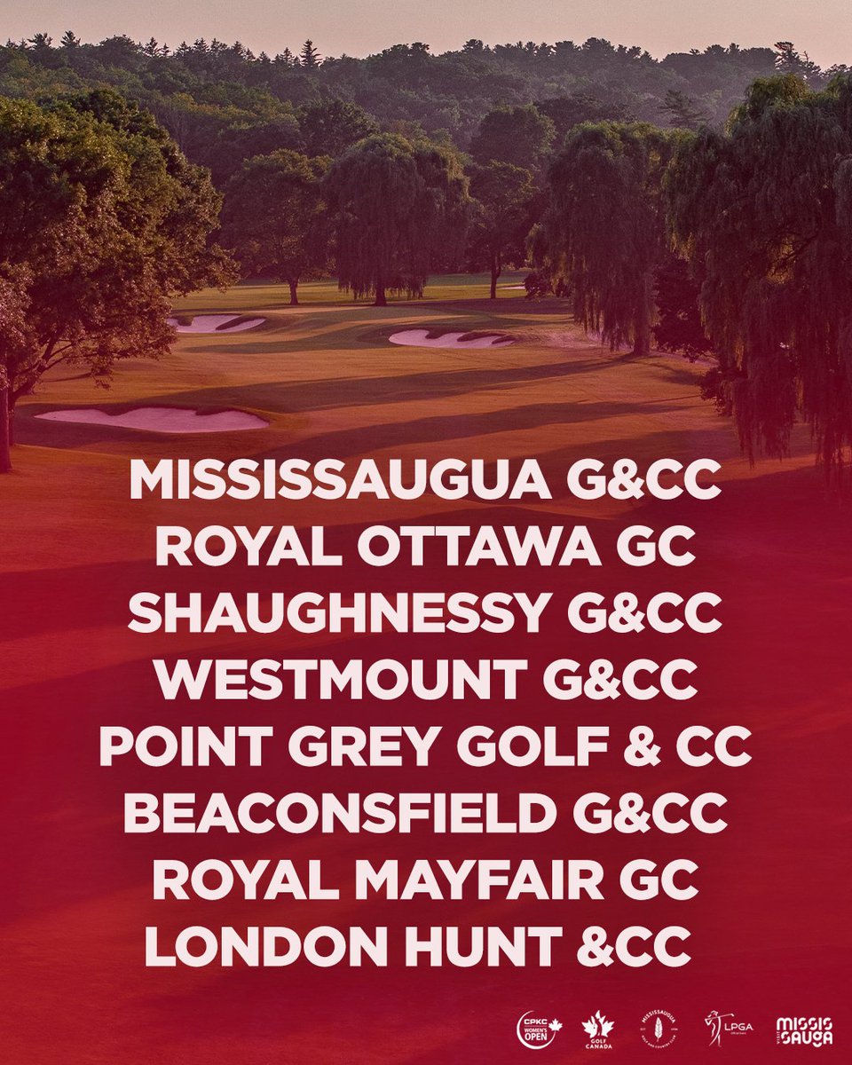 Joining exclusive company. 

In August, Mississaugua Golf &amp; Country Club will become just the eighth club to have hosted the RBC Canadian Open, CPKC Women’s Open, Canadian Men’s Amateur &amp; Canadian Women’s Amateur. 

🎟️ bit.ly/4j8rz60