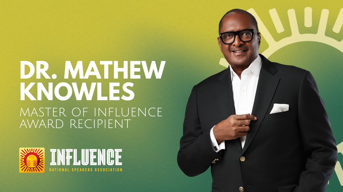 Mathew Knowles (@mathewknowles) on Twitter photo Thank you very much to the National Speaker's Association for honoring me with the very prestigious Master of Influence Award.
I look forward to sharing my journey and success principals in Scottsdale, AZ at the <a href="/NSAspeaker/">National Speakers Association (NSA)</a>'s landmark Influence Conference on July 28th as I Thank you very much to the National Speaker's Association for honoring me with the very prestigious Master of Influence Award.
I look forward to sharing my journey and success principals in Scottsdale, AZ at the <a href="/NSAspeaker/">National Speakers Association (NSA)</a>'s landmark Influence Conference on July 28th as I