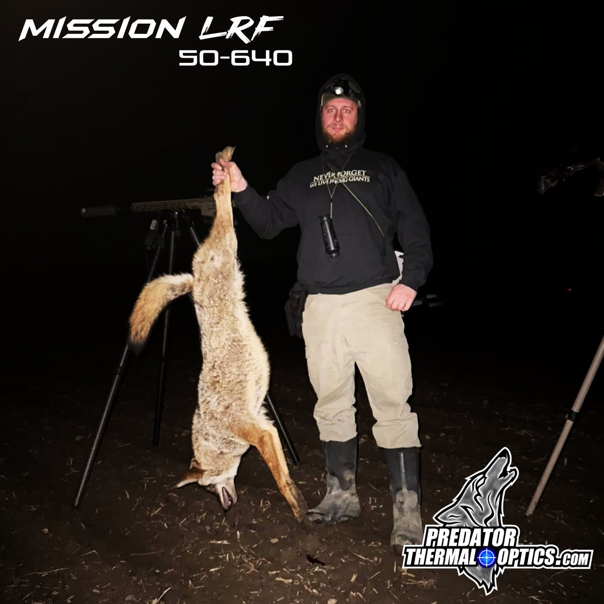ptothermal's tweet photo. Gerald, with a nearly 37-pound nuisance yote! Removed from causing more problems. Easy work for the Mission 50-640 LRF.💥🐺 #thermalvision #thermalscope #predatorthermaloptics #coyotehunting #hunting https://t.co/1tfX4pqcvy