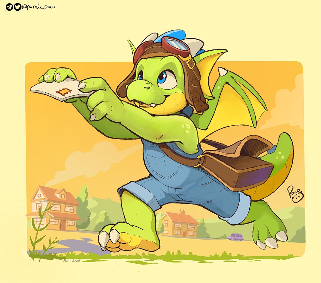 You got a mail!! And your messenger assures you are good news.
He flies past through the clouds just to make sure it gets to you in time.

Picture for <a href="/Brokenwingx9/">Brokenwing</a> 
Digital. Procreate