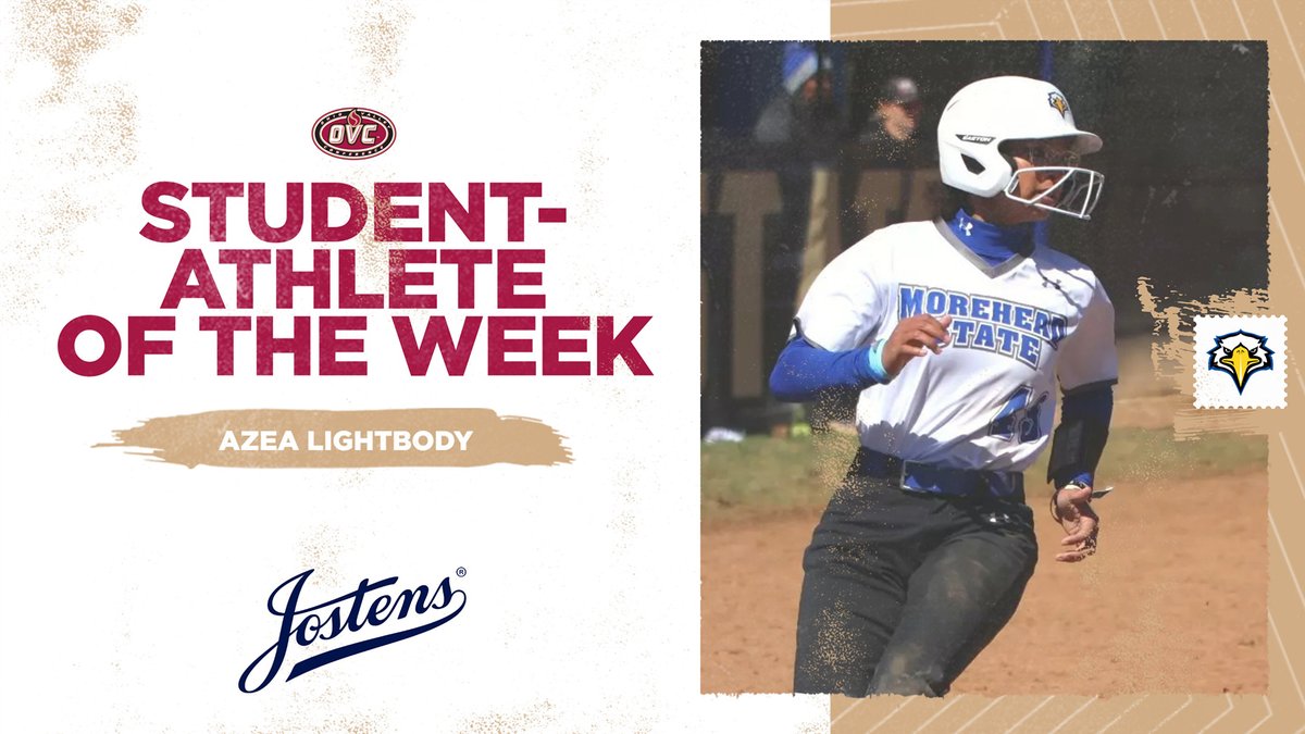 OVCSports's tweet photo. Our @Jostens 𝗢𝗩𝗖 𝗦𝘁𝘂𝗱𝗲𝗻𝘁-𝗔𝘁𝗵𝗹𝗲𝘁𝗲 𝗼𝗳 𝘁𝗵𝗲 𝗪𝗲𝗲𝗸 is @MSUEaglesSB softball Azea Lightbody (@azea_lightbody).

Last year she was named to the OVC Commissioner's Honor Roll for her work in the classroom.

More: https://t.co/HGDxPlmLbc

#OVCit | #SoarHigher https://t.co/CQjdw060jG