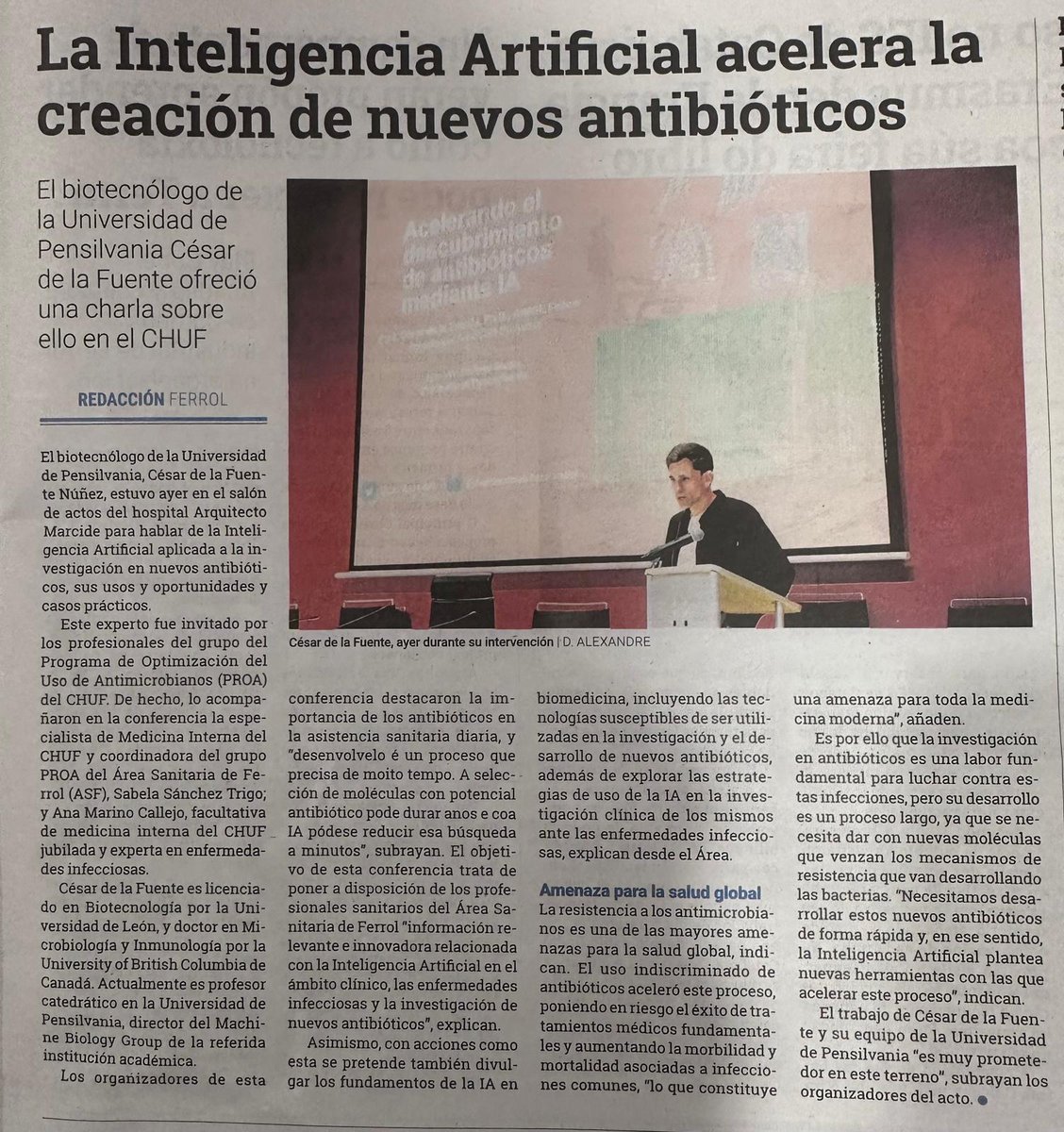 ssantri's tweet photo. Foi un pracer recibir e escoitar a conferencia de @delafuentelab, asi como compartilo con todos os compañeiros. Noraboa e grazas por este traballo, César! @ferrolsergas https://t.co/nJjGfEEOdx