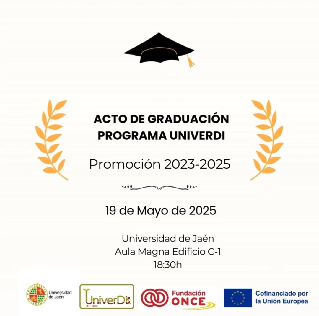 🏁 ¡Empieza la cuenta atrás!

✨ ¡Ha llegado el día más especial que esperábamos! 

🎓El 19 de mayo a las 18:30 en el Aula Magna de la Universidad de Jaén <a href="/ujaen/">Universidad de Jaén</a> nos graduamos!

💌 ¡Os esperamos! Estáis tod@s invitad@s! 

<a href="/fundaciononce/">Yo te ayudo</a> #ProgramaUnidiversidad #Unidiversidad