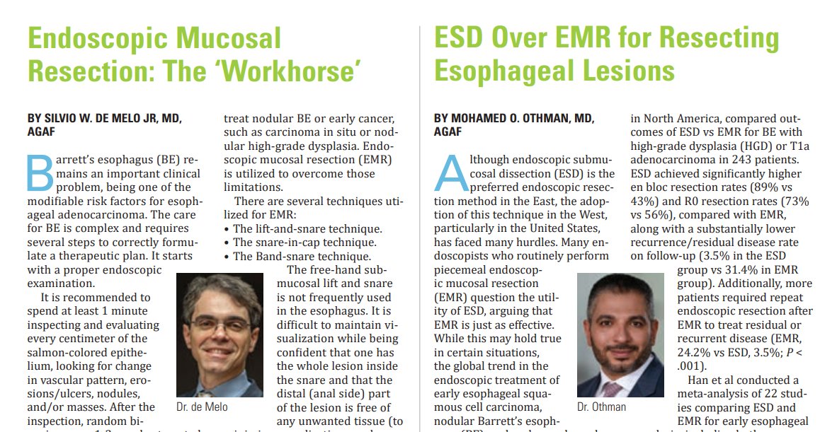GI & Hepatology News (@aga_gihn) on Twitter photo Barrett's esophagus is estimated to affect up to 5.6% of U.S. adults. In our latest Perspectives debate, Dr. Silvio de Melo and <a href="/EndoscopyOthman/">Mohamed Othman</a> discuss the use of ESD versus EMR. ow.ly/OgVQ50VM6Jj <a href="/Aketwaroo/">Gyanprakash Ketwaroo</a> Barrett's esophagus is estimated to affect up to 5.6% of U.S. adults. In our latest Perspectives debate, Dr. Silvio de Melo and <a href="/EndoscopyOthman/">Mohamed Othman</a> discuss the use of ESD versus EMR. ow.ly/OgVQ50VM6Jj <a href="/Aketwaroo/">Gyanprakash Ketwaroo</a>