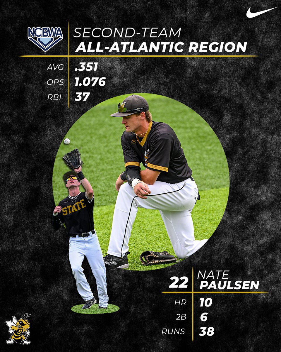 ⚾️ | Congrats to Nate Paulsen who was voted second-team All-Atlantic Region by the NCBWA!

Full release: bit.ly/43wVa49

#GoState