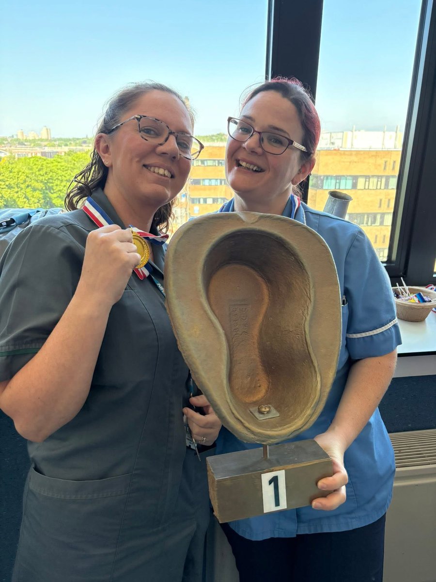 teamtraumaNUH's tweet image. Finale of #nurseolympics. Using our final round to push our #upandout project with our physio colleagues. Excellent work overall for F18 taking the Golden Bed pan, F19 the Silver urinal and F20 the bronze vomit bowl. Fun learning in bite size sessions to celebrate #nursesday2025