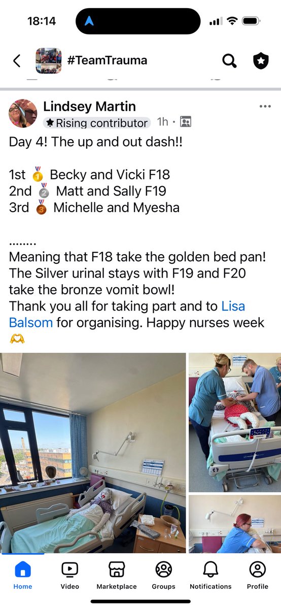 teamtraumaNUH's tweet image. Finale of #nurseolympics. Using our final round to push our #upandout project with our physio colleagues. Excellent work overall for F18 taking the Golden Bed pan, F19 the Silver urinal and F20 the bronze vomit bowl. Fun learning in bite size sessions to celebrate #nursesday2025
