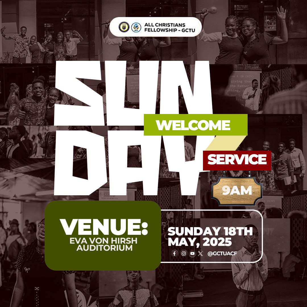 gctuacf's tweet photo. Mark your calendars for this Sunday's welcome service. Let's come together for a time of worship and the Word in His presence 🔥

Venue: Eva Von Hirsch auditorium 
Time: 9:00am https://t.co/hTPlqAlg2Y