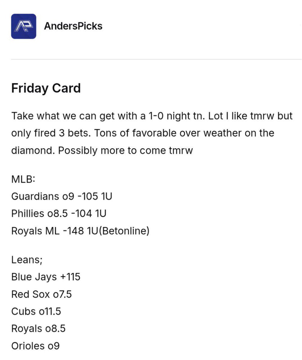 allcappersfreee's tweet image. #Anderspicks
#betsharper
