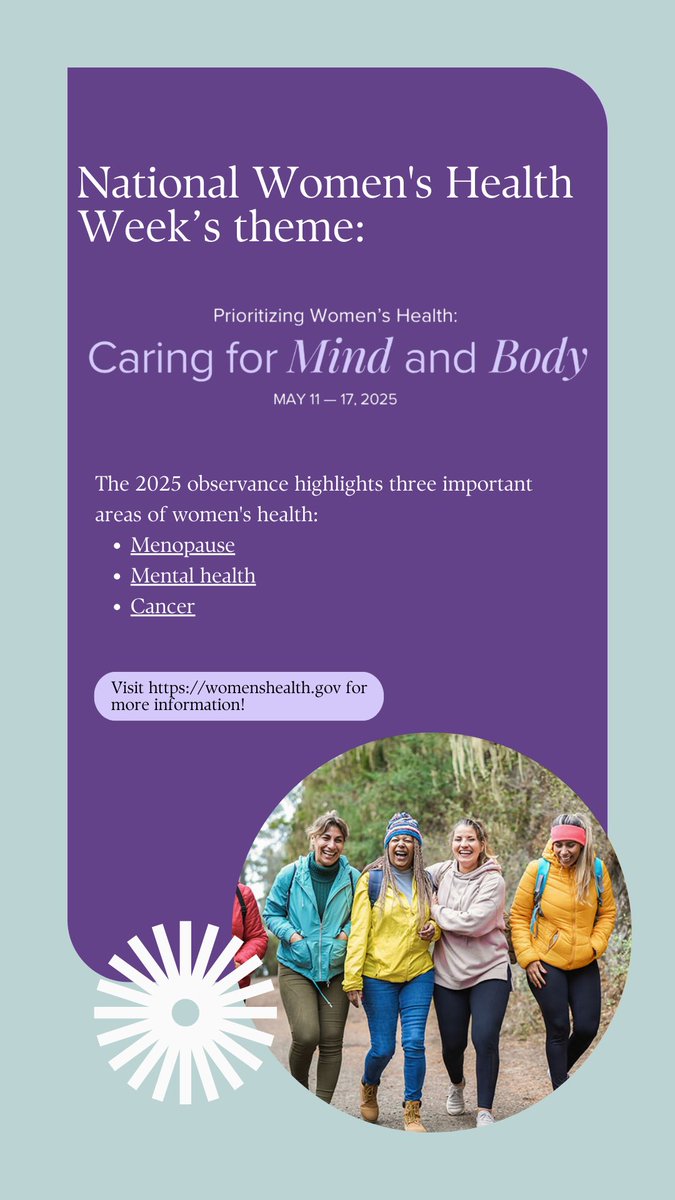#NationalWomensHealthWeek - a time to prioritize the well-being of women everywhere. In addition to this year’s theme, a powerful way to support women’s health is by volunteering for #research. Help drive discoveries that lead to better treatments for all. #NWHW #ClinicalTrials