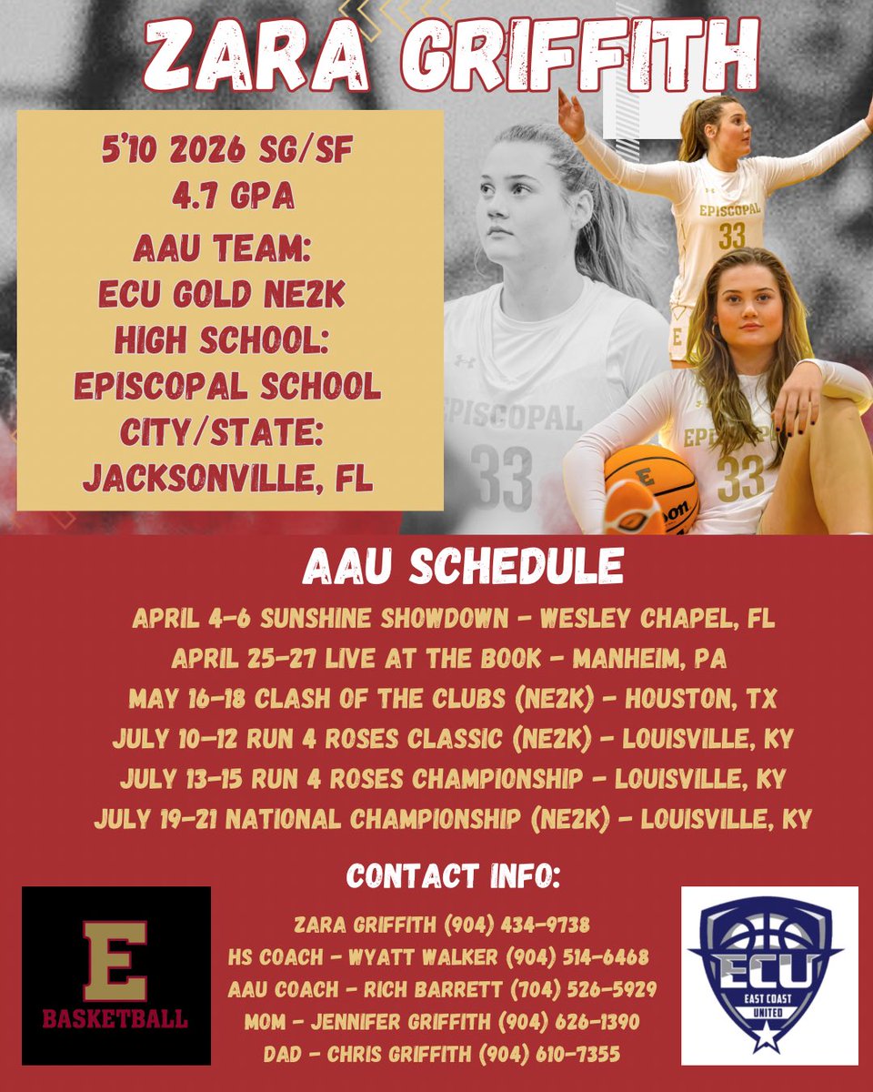 youtu.be/1L_yu9Lf9WU?fe…

5’10 SF/SG <a href="/ZaraGriffith33/">Zara Griffith</a> will be live @ Clash of the Clubs in Houston, TX. Find her schedule below.