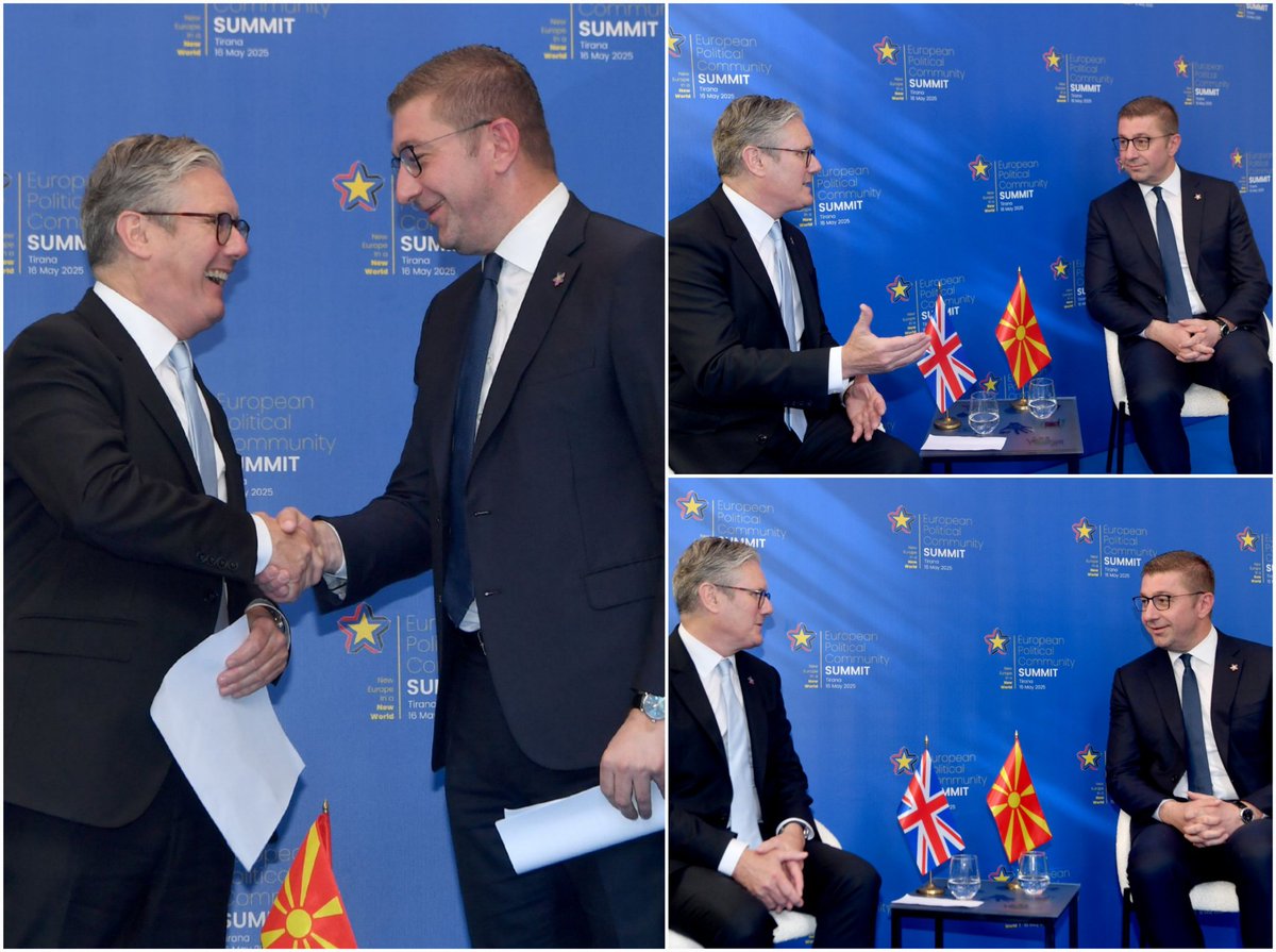 Following a pivotal meeting between Prime Minister <a href="/Keir_Starmer/">Keir Starmer</a> and Prime Minister <a href="/MickoskiHM/">Христијан Мицкоски</a> at the EPC Summit in Tirana today, I’m proud to share the announcement of a new 🇬🇧🇲🇰 Strategic Partnership - a significant upgrade strengthening our security partnerships as <a href="/NATO/">NATO</a>