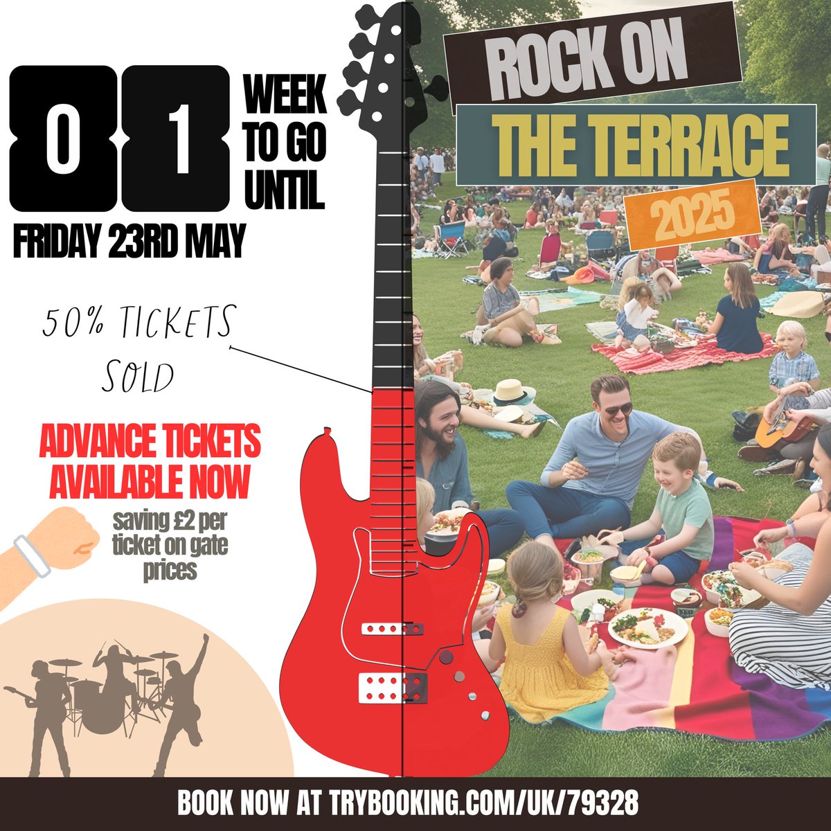 🧺 Dig out your camping chairs and picnic baskets, next week the field will be transformed for Rock on the Terrace 2025! 🪩Kicking off with DJ Archie at 5.45pm the best of Trent rock &amp; pop talent will take us through to our headline act Flash, the UK’s premier Queen tribute 🎸