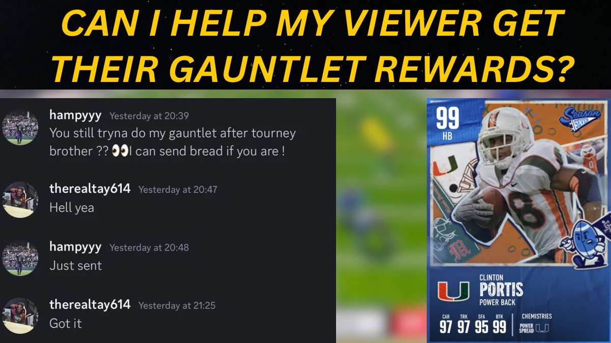 CAN I HELP MY VIEWER GET THEIR GAUNTLET REWARDS IN COLLEGE FOOTBALL 25 ULTIMATE TEAM?
youtu.be/zMDEqckSppk