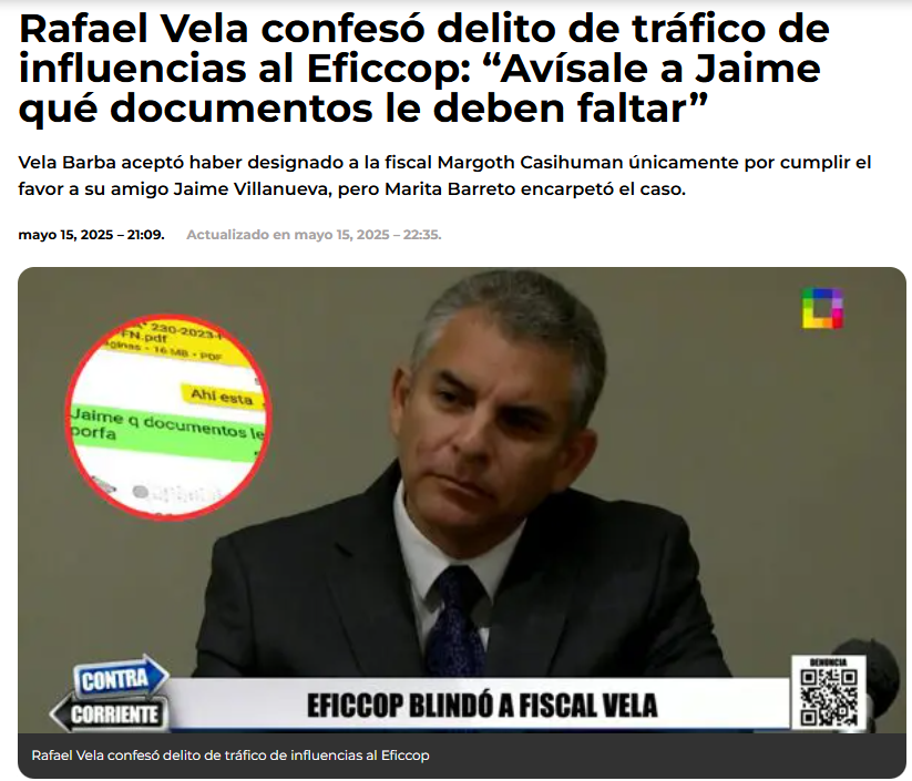 ubillus0906's tweet photo. Otra ilegalidad más del #EFICCOP
el fiscal #FreddyNiño Torres por orden de la fiscal superior #MaritaBarreto cerró una investigación contra #RafaelVela por nombramiento irregular de una fiscal que habría pagado 2000 dolares para ser promovida @JNJPeru
https://t.co/h3TtYqdUt7 https://t.co/WrGbRJC3JT