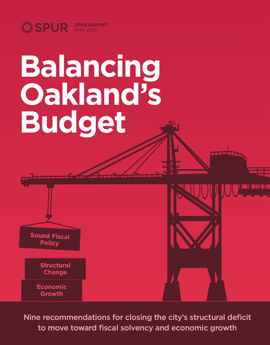 THANK YOU <a href="/SPUR_Urbanist/">SPUR</a> for developing an in-depth analysis of Oakland’s budget and publishing 9 recommendations for closing our budget deficit. Following these recommendations will put our city on a fiscal path to avoid bankruptcy and better deliver for all Oaklanders.