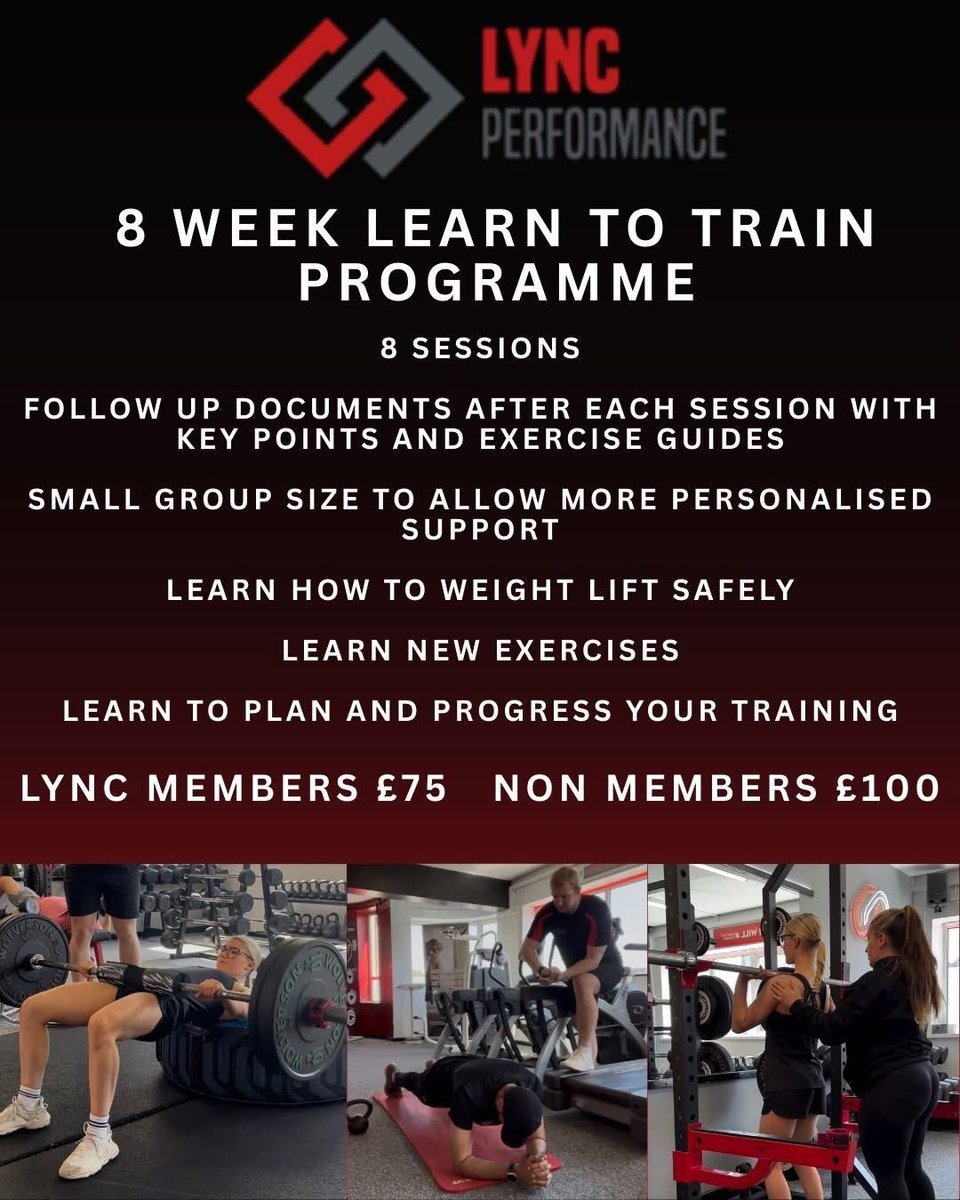 lync_active's tweet image. Introducing the @LyncPerformance Learn to train course. 

This 8 week course is targeted to teach you how to lift safely, plan effective training, and get the most out of your time in the gym. 

Starting this June

DM &quot;LEARN&quot; to find out more
